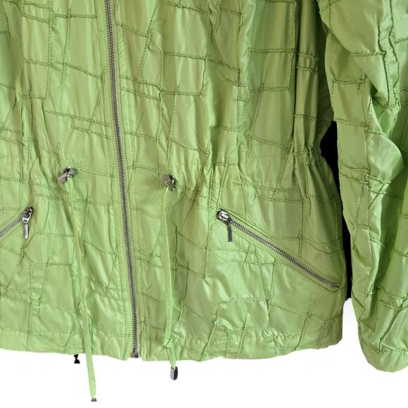 Zenergy By Chicos Lightweight Lime Green Quilted Zip-Up Jacket Size 3 Large - Picture 4 of 8
